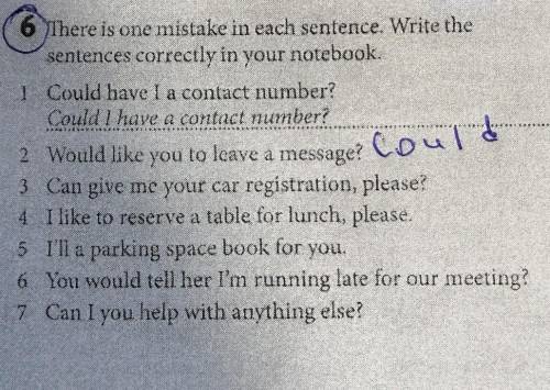 There is one mistake in sentence .write sentences correctly in your notebook​