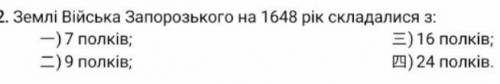 Землі війська запорозького на 1648 рік складалися з