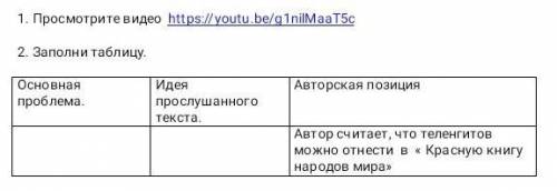 дам 35б Заполниет таблицу на тему Теленгиты стражи небесных пастбищ.Авторскую позицию не надо делать