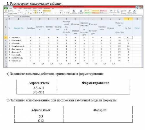 Рассмотрите электронную таблицу