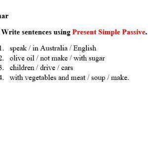 Write sentences using present simple passive