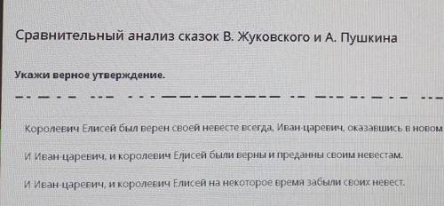 Укажи верное утверждение. Королевич Елисей был верен своей невесте всегда, Иван-царевич, оказавшись