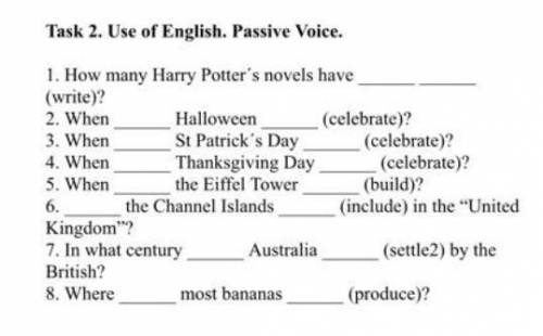 Passive Voice. 1. When Halloween __ (celebrate)? and etc