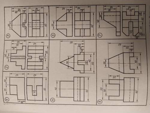 Перечертить виды в М1:1; добавить недостающий вид и начертить изометрию. Задания под номером 4.