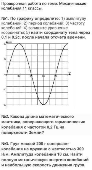 Проверочная работа- Механические колебания