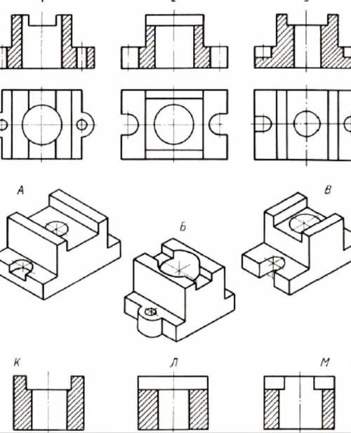 По видам и разрезам найдите наглядные изображения и профильный разрезы ответы Оформите в виде таблиц