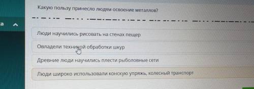 Какую пользу принесло людям освоение металлов? ———1Люди научились рисовать на стенах пещерОвладели т