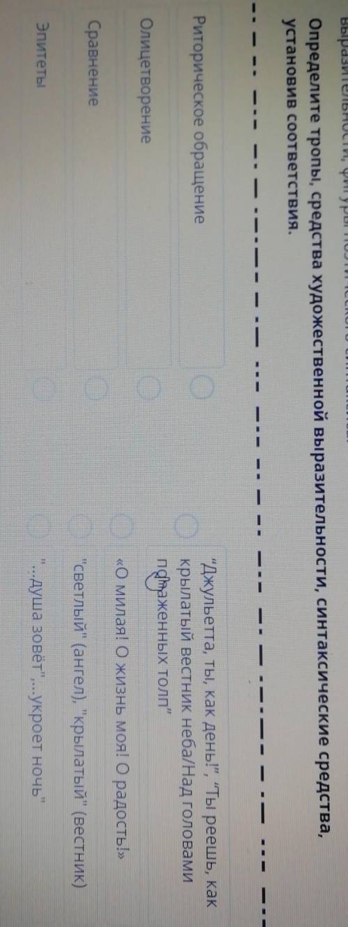 Определите тропы средства художественной выразительности синтаксические средства, установив соответс
