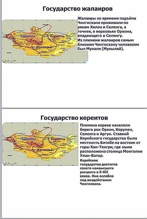 С какого по какой год существовали государства найманов, жалаиров, кереитов и какую территорию Казах