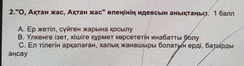 2.О, Ақтан жас, Ақтан жас өлеңінің идеясын анықтаңыз