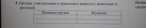 органы участвующие в транспорие веществ у животных и растений​