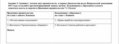 СДЕЛАТЬ СОР ПО ИСТОРИИ ВСЕМИРНОЙ Сравните лозунги двух правительств, в период Двоевластия после Февр