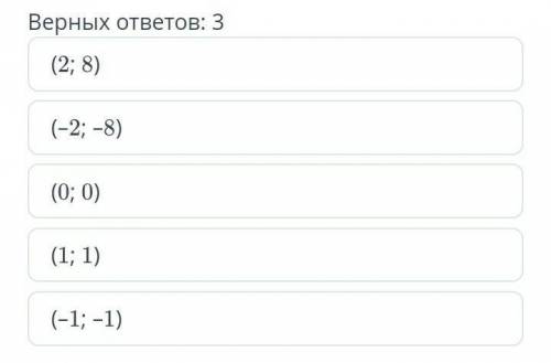 Найди графическим координаты точек пересечения параболы и прямой у=х ​