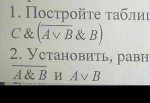 Постройте таблицу истинности для следующих логических выражений