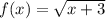 f(x) = \sqrt{x + 3}