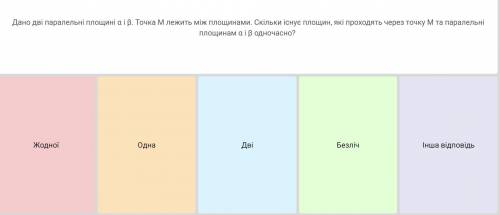 Дано дві паралельні площині α і β. Точка М лежить між площинами. Скільки існує площин, які проходять