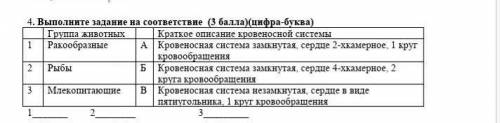 4.Выполните задание на соответствие по БИОЛОГИИ​