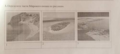 3. Определите части Мирового океана по рисункам.​