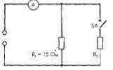 При включении выключателя SA амперметр увеличил показание до 12 Определить сопротивление R2, при нап