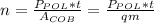 n=\frac{P_{POL}*t}{A_{COB}}=\frac{P_{POL}*t}{qm}