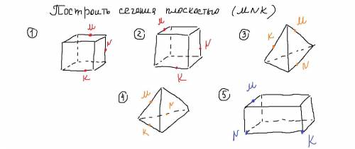 Геометрия. построить сечения