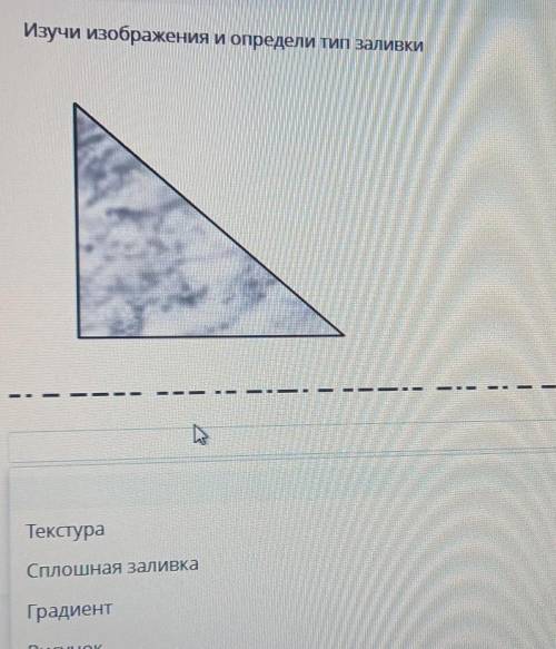 Изучение изоброжение и опердели тип заливки помагите ​