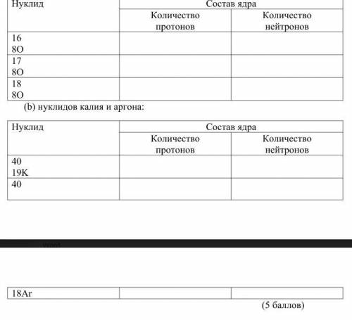 Пользуясь периодической таблицей, определите состав атомного ядра: плз