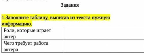 1 запомните таблицу,выписав из текста нужную информацию.​