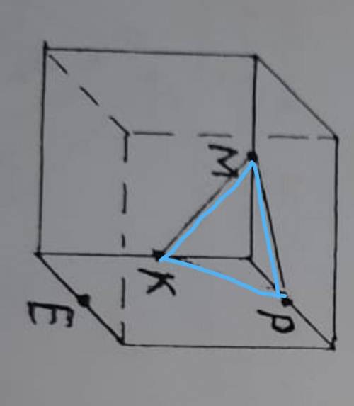 Постройте сечение куба плоскостью проходящей через точку Е параллельной плоскости МРК​