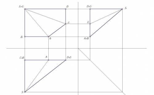 Начертательная геометрия нужно сделать анализ положений граней и ребер.