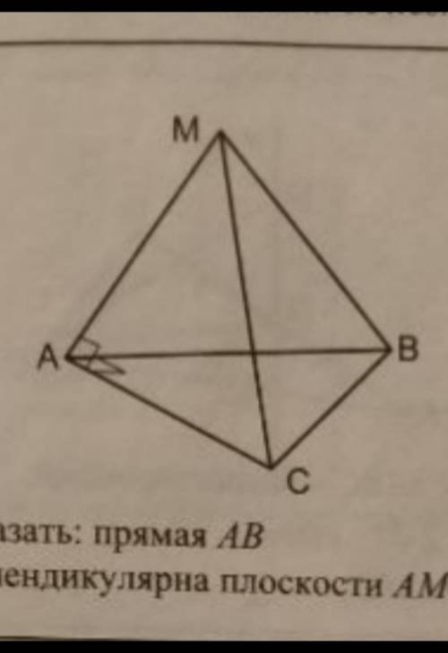 Адоказать прямая ab перпендикулярна плоскости amc​