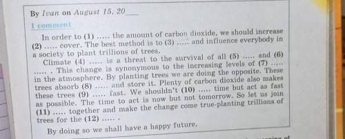 Help please Read and complete a letter from the Internet blog with the words from the boxSay what Iv