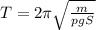 T=2\pi \sqrt{\frac{m}{pgS} }