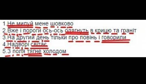 односкладних речень. Повний синтаксичний розбір з підкресленням​