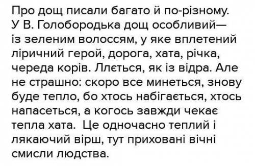 Этюд до поезії дощ Василя Голободька ів