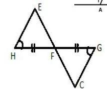 По данным рисунка:а) Докажите, что треугольники HEF и GCF равныб) Докажите, что EH = GC.​