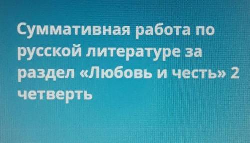 Сформулируйте свое мнение о проблематике текста (любовь и честь)​