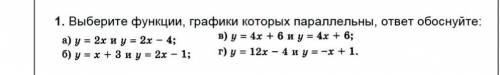 выберете функции графики которых параллельны ответ обоснуйте​