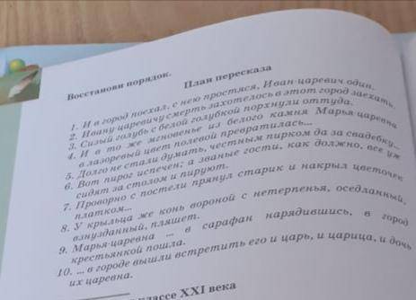 Восстановить порядок в плане сказка о царе берендее