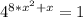 4^{8*x^{2}+x } =1