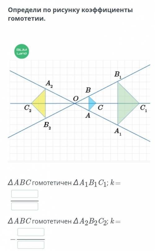 Гомотетия и ее свойства. Урок 3 ∆ABC гомотетичен ∆A1B1C1; k =∆ABC гомотетичен ∆A2B2C2; k =​