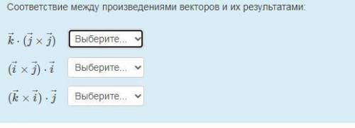 Соответствие между произведениями векторов и их результатами