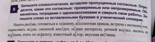 8. запишите словосочетания, вставляя пропущенные согласные . определите , какие это согласные: прове