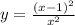 y = \frac{(x - 1) {}^{2} }{x {}^{2} }