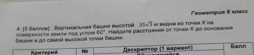 с 4 заданием по геометрии Если не сложно с объяснением за правильный ответ ​