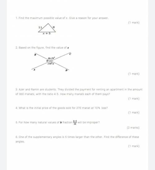 .plsplspls help. math all 6 questions. ​