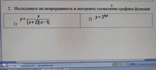 Исследовать на непрерывность и построить схематично графики функций