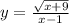 y = \frac{ \sqrt{x + 9} }{x - 1}