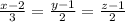 \frac{x-2}{3} = \frac{y-1}{2} = \frac{z-1}{2}