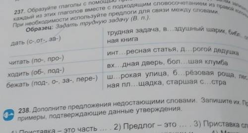 Образуйте глаголы с приставок (см левую колонку.) затем Запишите каждое из этих глаголов вместе с по